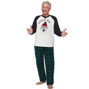 BNIP Kohl’s Green Black Grandpa Bear Men’s Size 3XB Pajamas Jammies Families